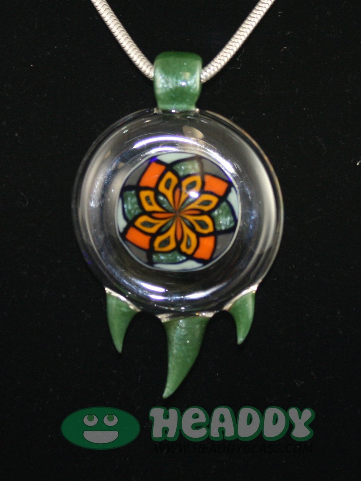 Bearclaw Filla Pendant #1 - Limited-Edition Handcrafted Glass Pendant. Discover this signed, dated, and numbered handcrafted glass piece. Perfect for art glass collectors.
