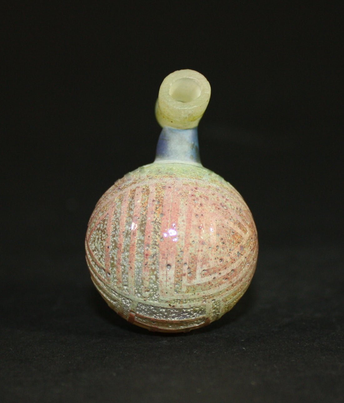 Bearclaw Space Key Pendant - Modern glass artwork pendant for art collectors.