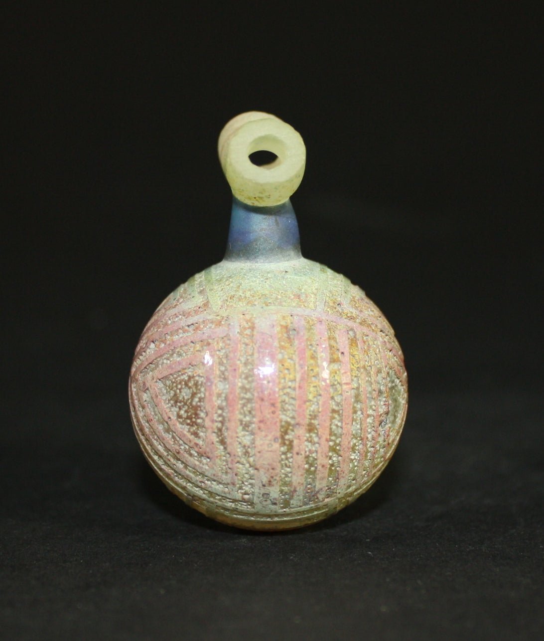 Bearclaw Space Key Pendant - Unique glass art accessory with a futuristic design.