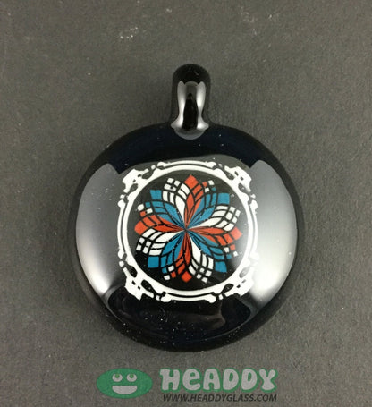 Bo Howe Micro Quad Pendant | Miniature Glass Art Pendant with Intricate Design, Perfect for Collectors

