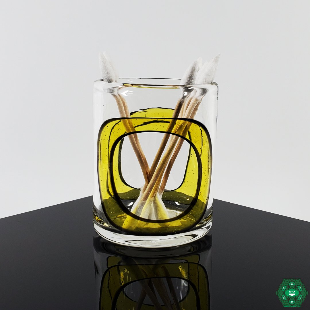 Bowman Q-Tip Jar, an essential accessory for dab clean-up, combining convenience with style, holding Q-tips securely and ensuring an organized dab setup.




