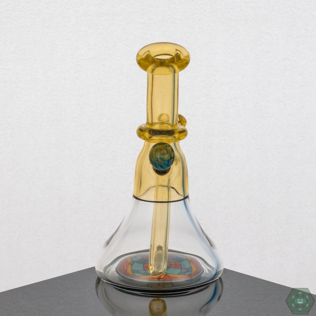 Brian Jacobson Mini Glass Bong with a 10mm female joint, featuring a vibrant plasma color design.