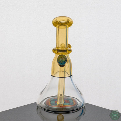 Brian Jacobson Mini Glass Bong with a 10mm female joint, featuring a vibrant plasma color design.