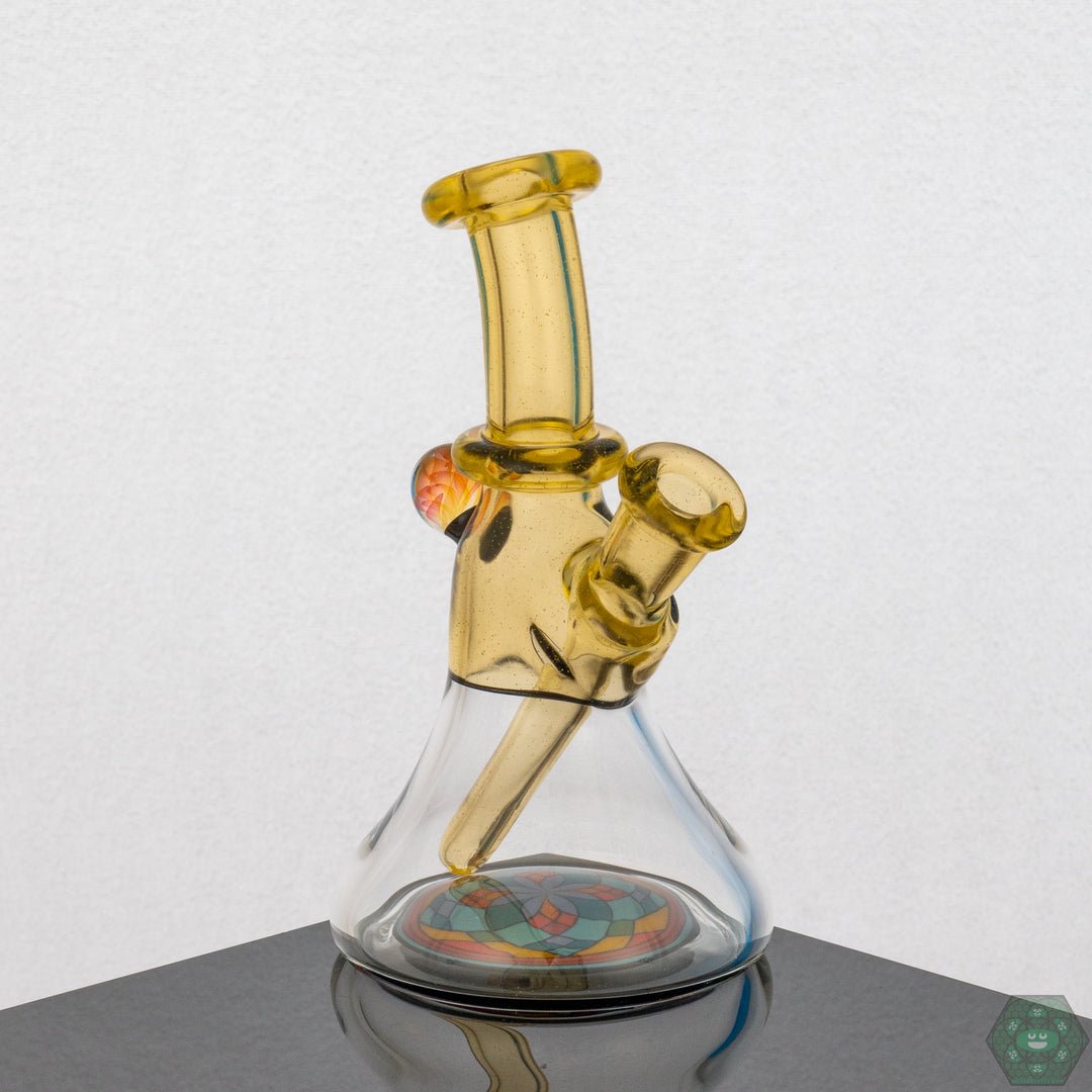  Brian Jacobson Mini Glass Tube in plasma colorway with 10mm female joint, perfect for collectors and smokers.