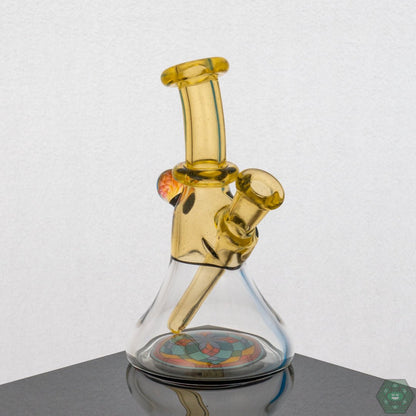  Brian Jacobson Mini Glass Tube in plasma colorway with 10mm female joint, perfect for collectors and smokers.