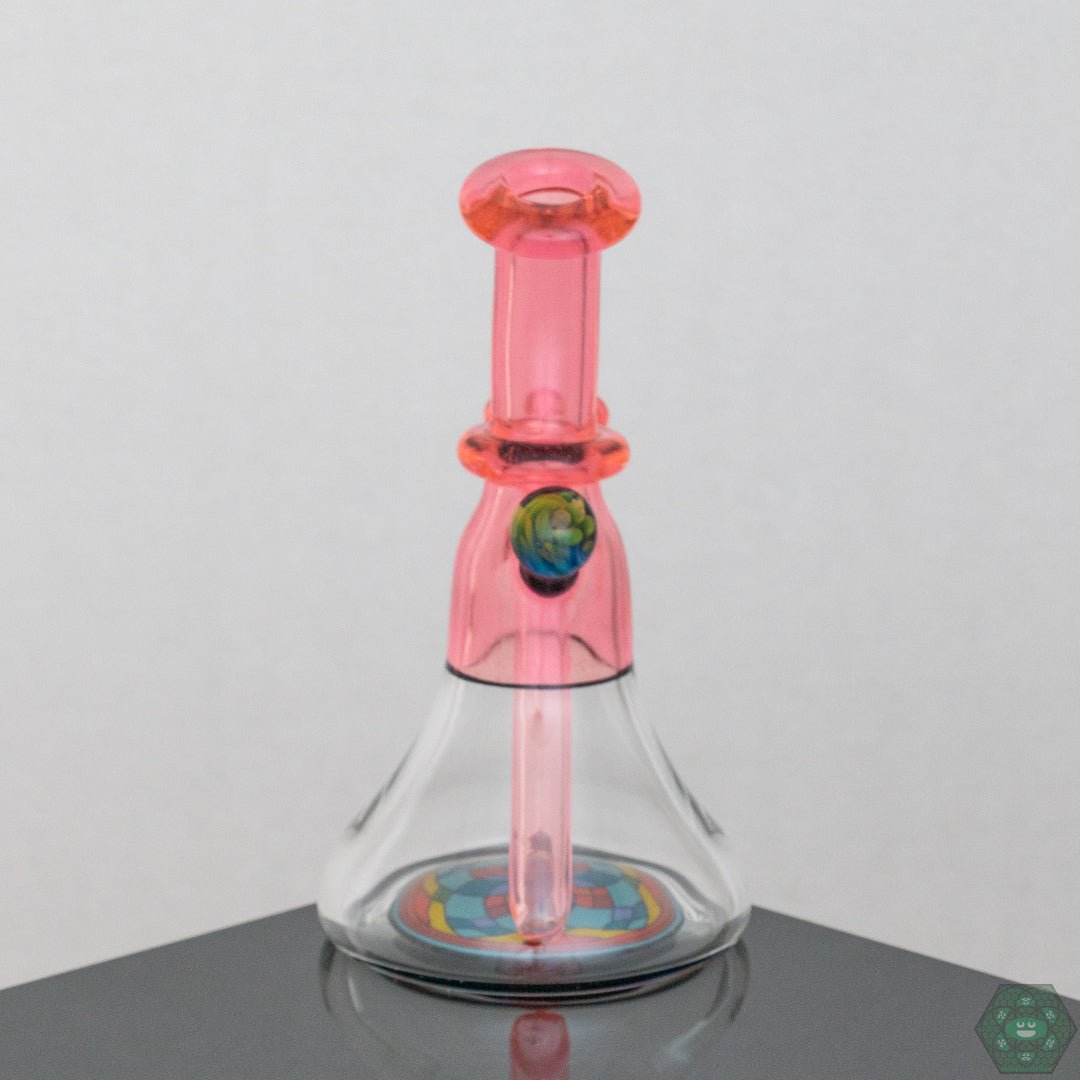 Brian Jacobson Mini Tube, a handcrafted glass smoking piece with a plasma colorway and 10mm female joint.
