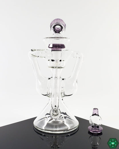  Brick Glass Clear Internal Recycler #2, a sleek dabbing rig with enhanced airflow and smooth pulls.