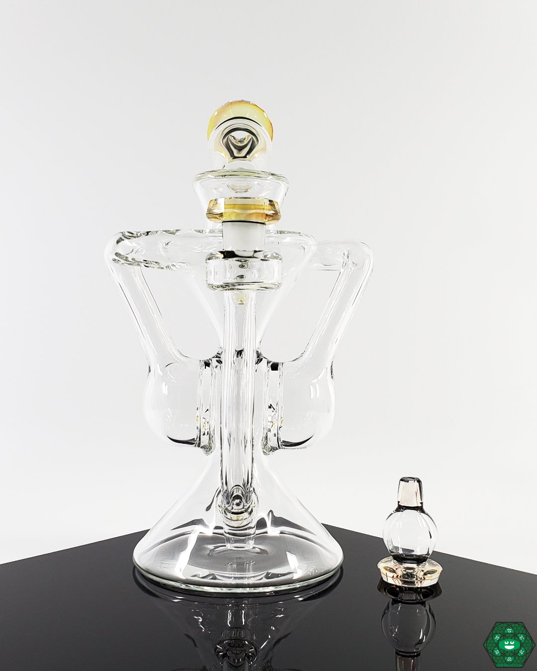 Brick Glass Clear Internal Recycler #3, a sleek dabbing rig with efficient airflow and smooth pulls.