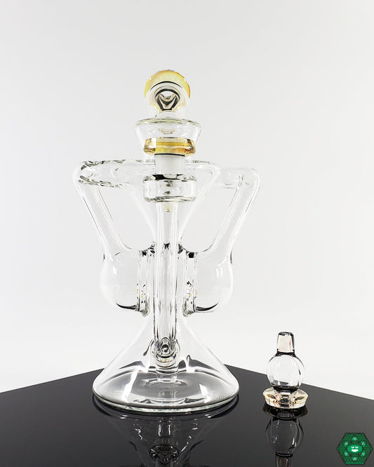 Brick Glass Clear Internal Recycler #3, a sleek dabbing rig with efficient airflow and smooth pulls.
