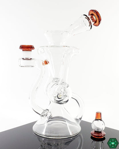 Brick Glass Clear Klein Recycler #1, a premium glassware piece with elegant ruby details and high function.

