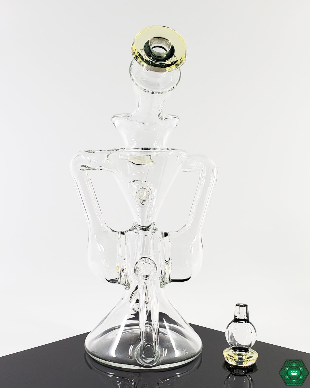 Brick Glass Clear Klein Recycler #2, a high-performance dabbing rig with superior airflow and filtration.