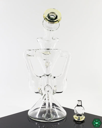 Brick Glass Clear Klein Recycler #2, a high-performance dabbing rig with superior airflow and filtration.