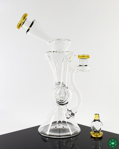 Brick Glass Internal Recycler #1, a functional dab rig with an internal recycling system for clean airflow.