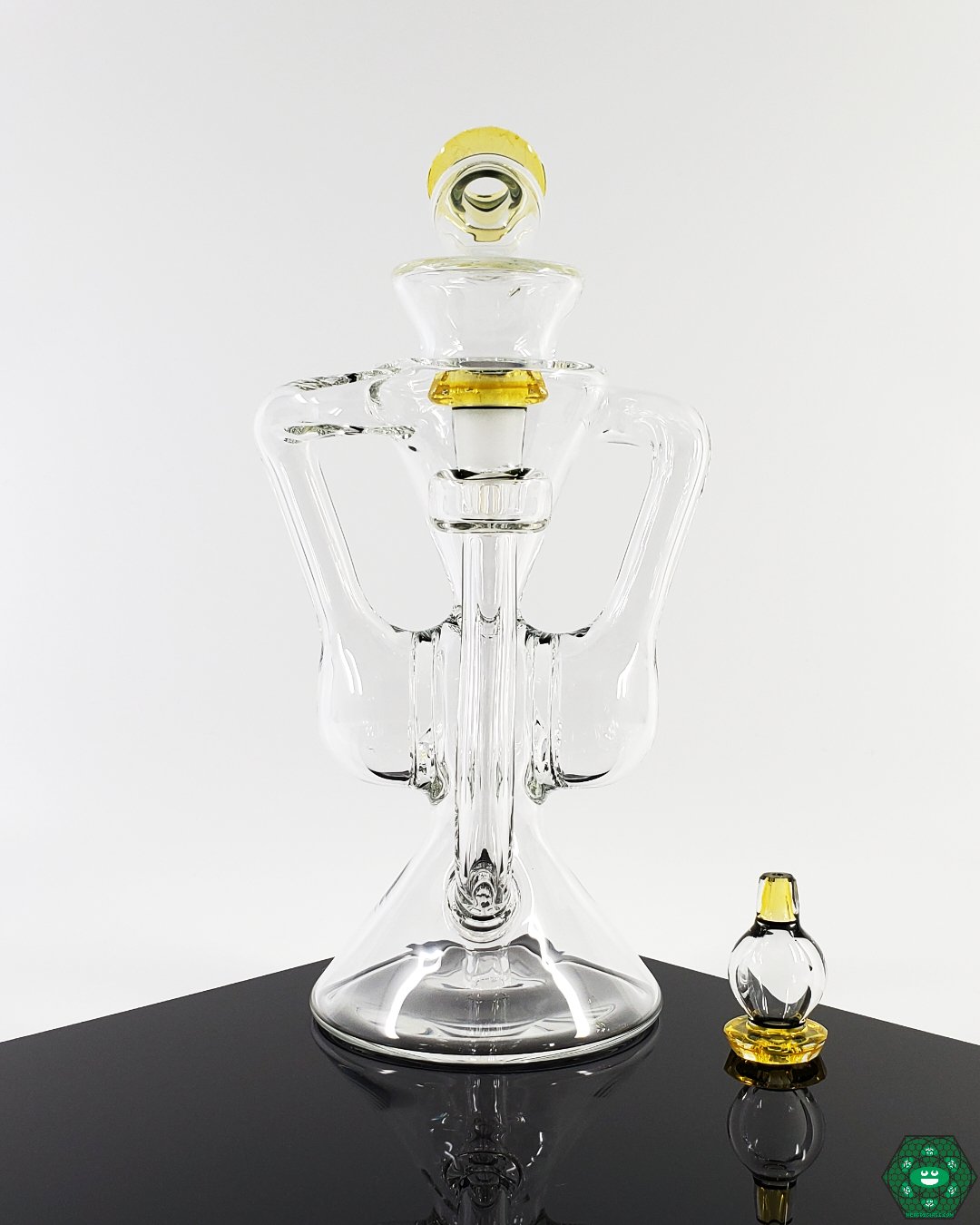 Brick Glass Internal Recycler #1 with a single drain system, designed for smooth and efficient dabbing.