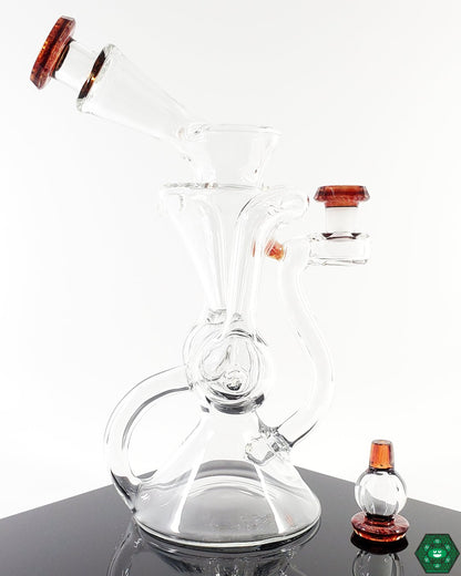 Brick Glass Klein Recycler #1 with faceted joints and a 12-hole perc, perfect for smooth filtration.