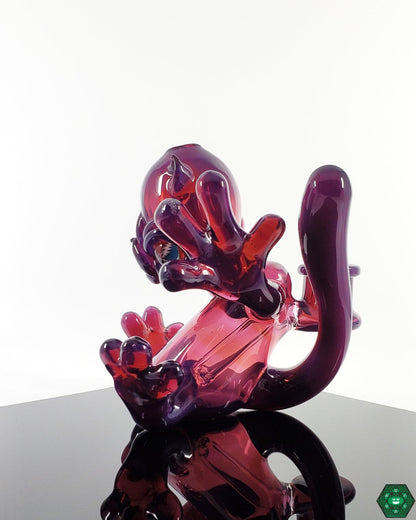 Casto Glass Blickey Sitdown: Close-up showcasing the intricate details and vibrant colors of this unique heady glass dab rig.