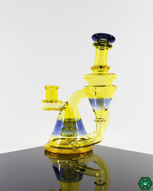 Cerio Glass Citron Quickdraw, a compact, precision recycler with single uptake for smooth, efficient dabs, featuring a sleek design and vibrant color accents, i