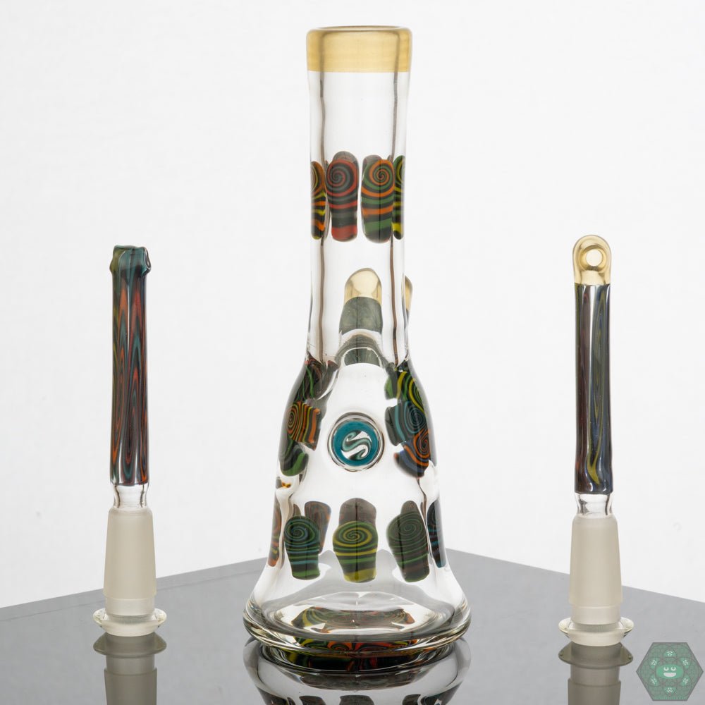 Chunk Glass Mini Tube (Serum) – 6.25-inch handcrafted dab rig with a 10mm female joint and two-hole removable downstem for versatility and smooth performance.

