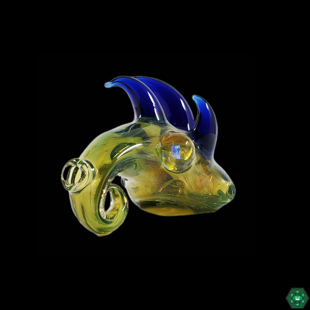 Color-Changing Fumed Horn Spoon Pipe, a premium handcrafted glass piece that evolves over time, perfect for collectors.