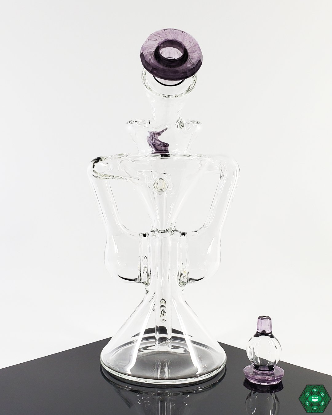 Compact Brick Glass Clear Recycler Rig, designed for clean pulls and a minimalist dabbing experience.