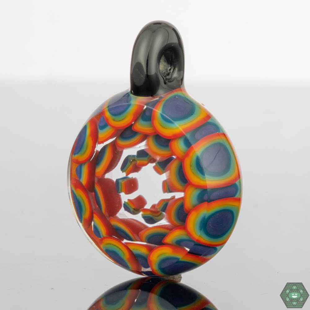 Crowman Crothers Dotstack Pendant #2 – Unique glass pendant with vibrant color layers, perfect for collectors and art enthusiasts.