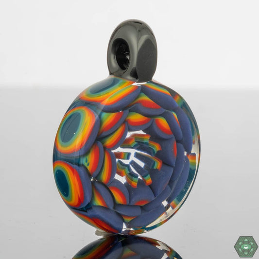 Crowman & Crothers Dotstack Pendant #3 – Unique glass pendant with intricate dotstack design and vibrant colors, perfect for collectors.