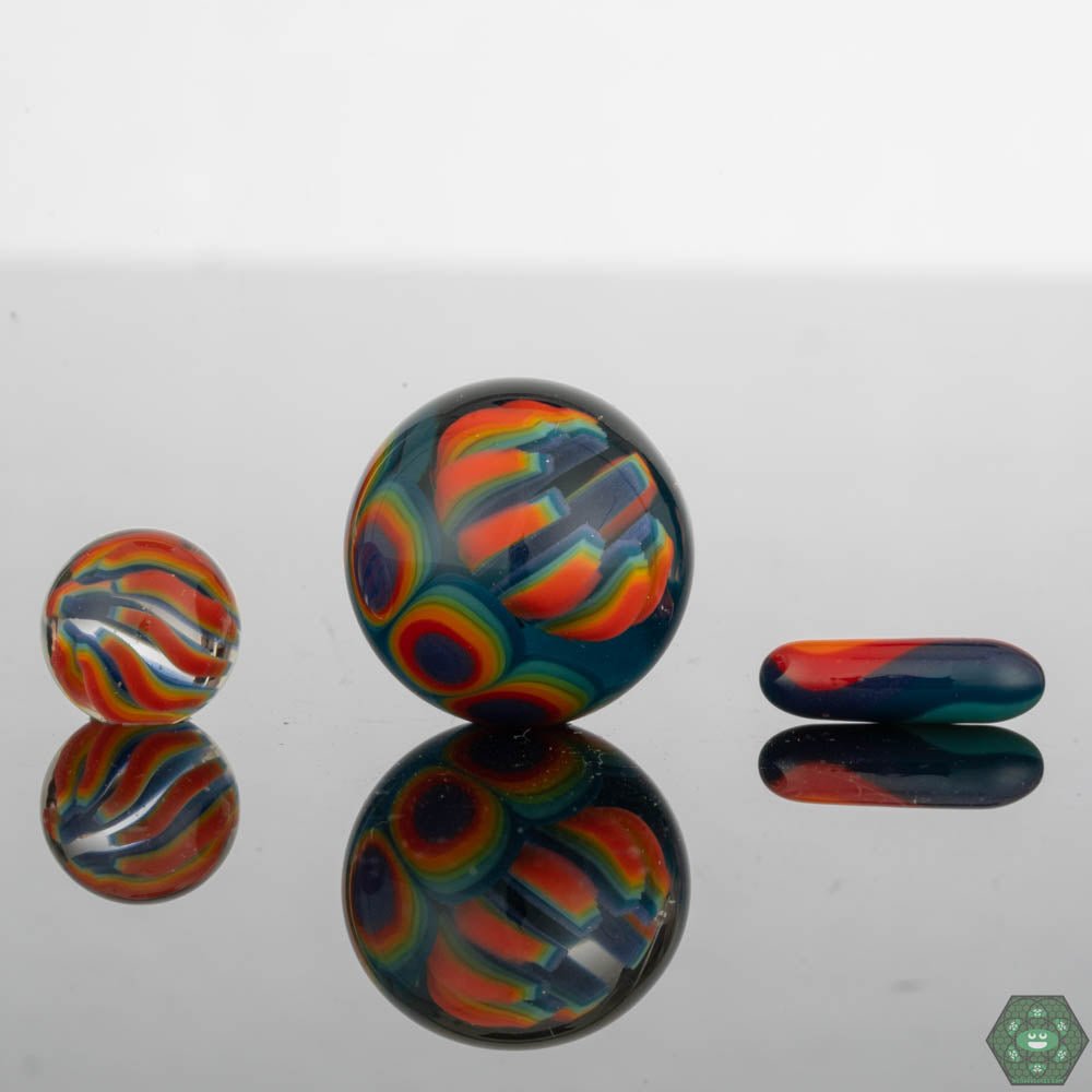 Crowman Crothers Dotstack Slurper Sets – Intricate glass designs with vibrant colors to elevate your dab rig collection.