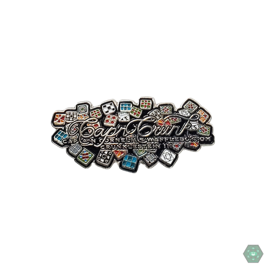 Crunklestein Glass Hat Pin, a unique art pin featuring intricate design and vibrant colors, perfect for glass art fans and collectors, ideal for hats, jackets, or bags