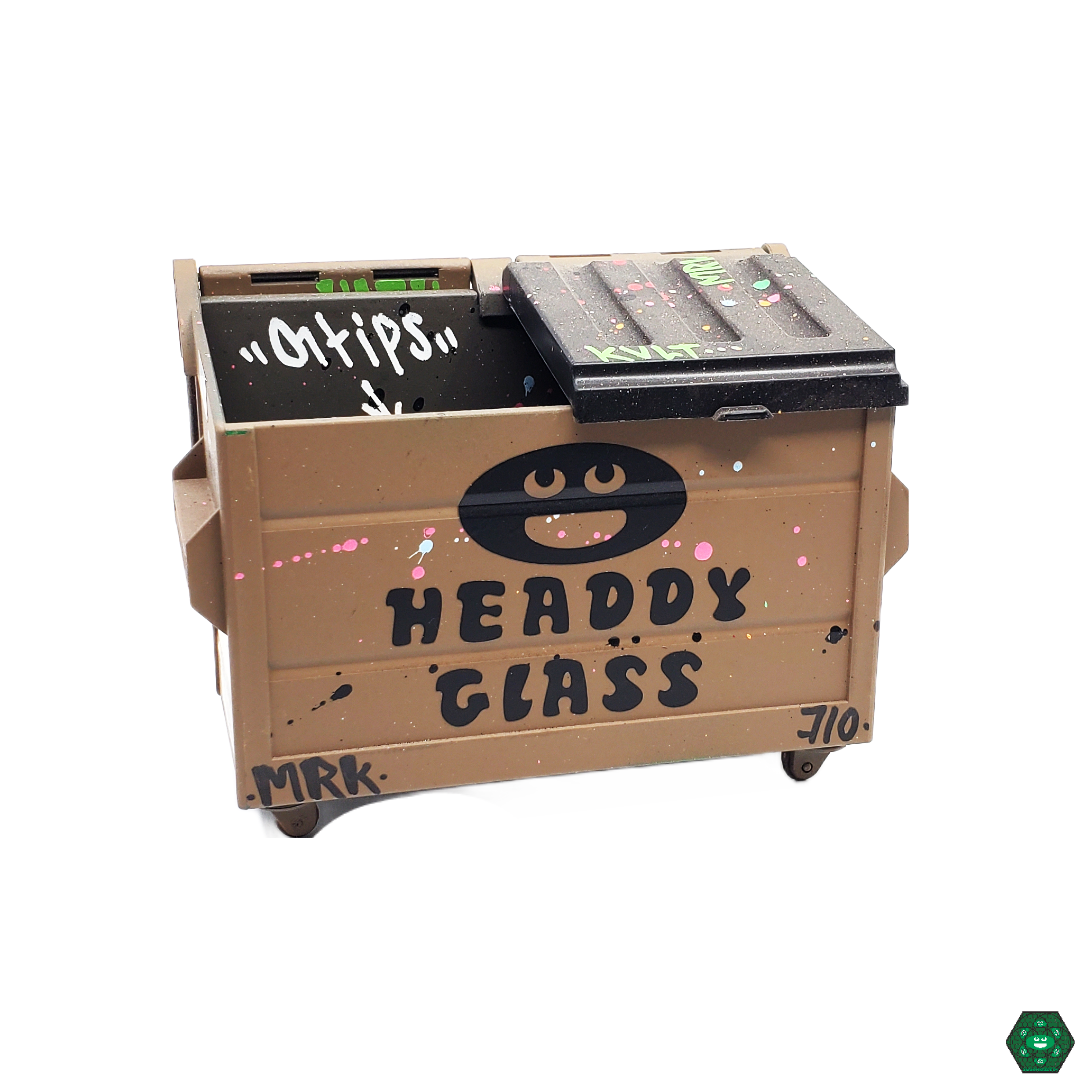  Dab Dumpsters with Headdy Logo, designed with a compact form for easy storage and portability while keeping concentrates safe and fresh.