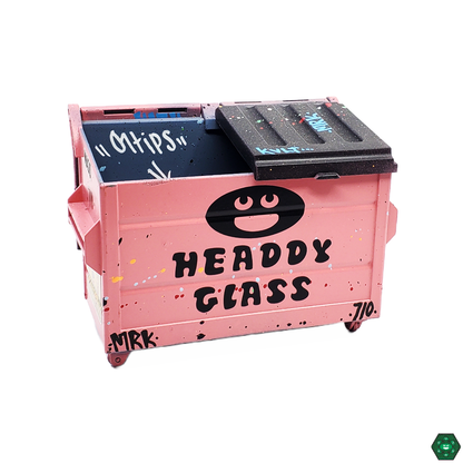 Durable lid of Dab Dumpsters with Headdy Logo, designed to keep concentrates securely stored while ensuring freshness.