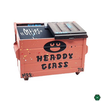  Dab Dumpsters with Headdy Logo as part of a dabber’s toolkit, offering a secure and stylish storage solution for concentrates.