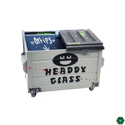  Dab Dumpsters with Headdy Logo open, highlighting its spacious interior designed to hold concentrates while maintaining their freshness.