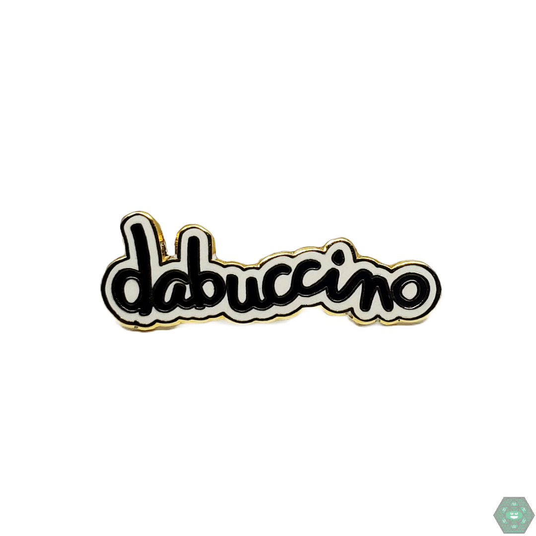 Dabuccino Hat Pin, a unique collectible enamel pin featuring a fun design inspired by popular culture, perfect for hats or bags