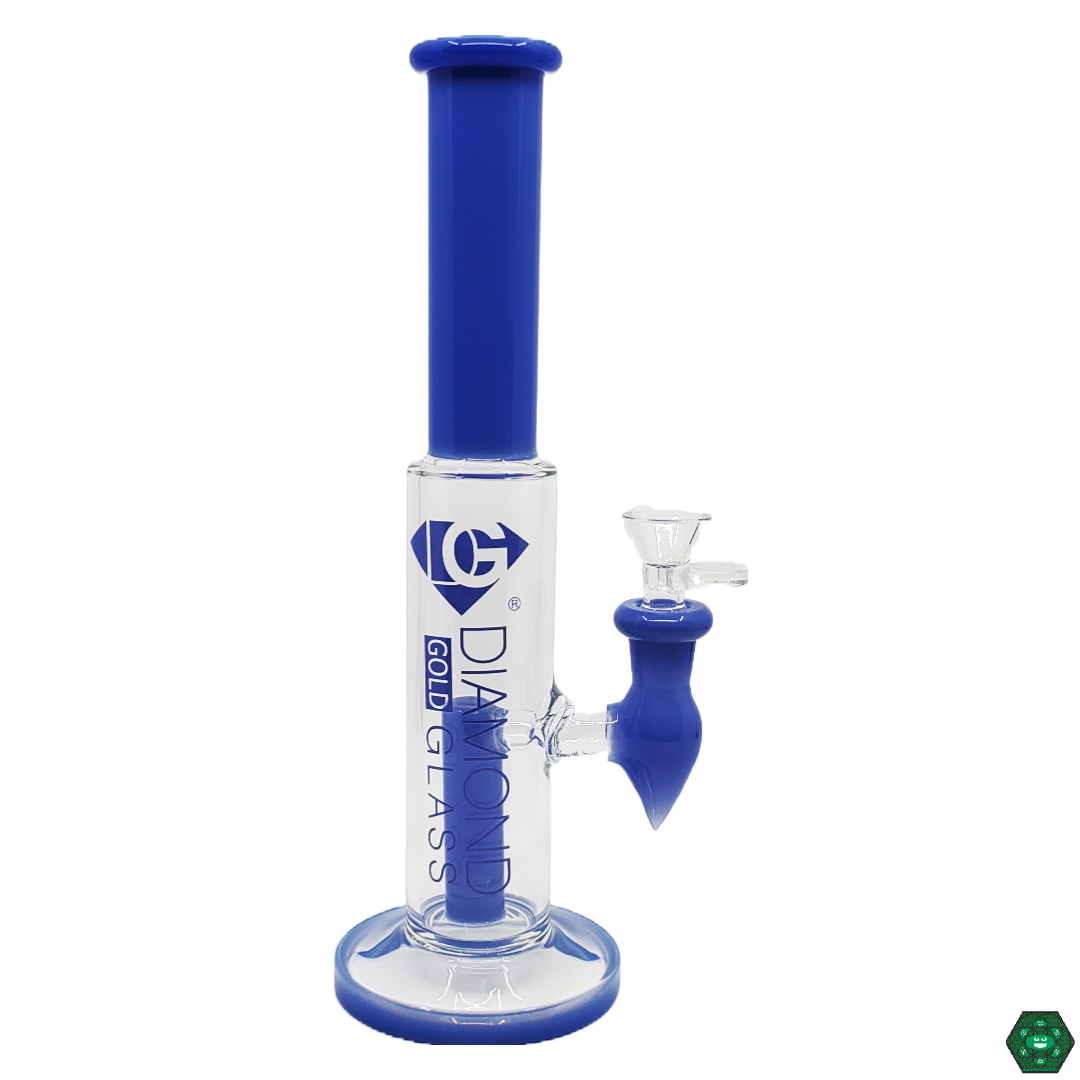  Close-up of the Diamond Glass 10.5” Straight Tube, showcasing its high-quality construction and smooth filtration system for a superior smoking experience.