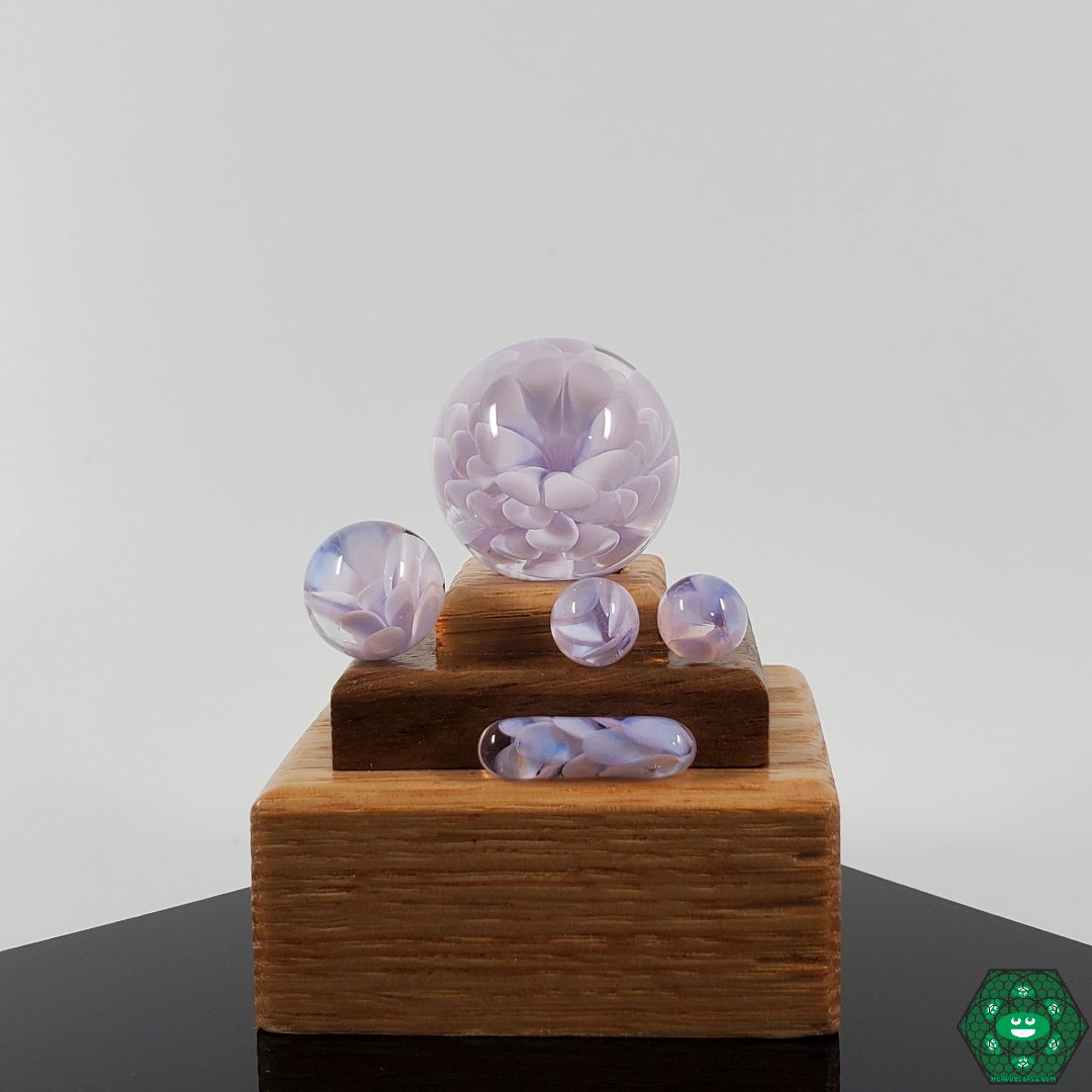  Divleli Glass Slurper Set with marble and terp pearls, designed for efficient heat retention and even vaporization.