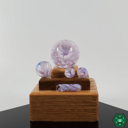  Divleli Glass Slurper Set with marble and terp pearls, designed for efficient heat retention and even vaporization.