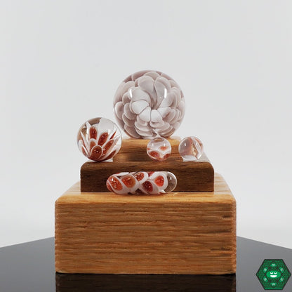 Divleli Glass Slurper Set with marble and terp pearls, tailored for expert-level dabbing sessions.