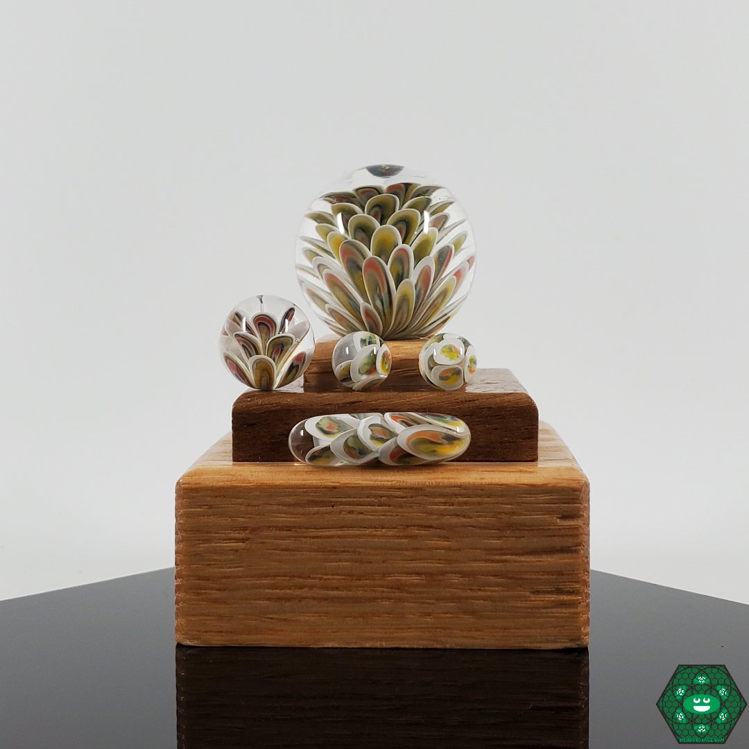  Divleli Glass Slurper Set with custom terp pearls and marble for enhanced dab sessions.