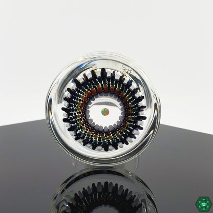 Dot Work Implosion Shot Glass: This Steve H shot glass showcases intricate dot work implosion art, creating a unique and captivating design.