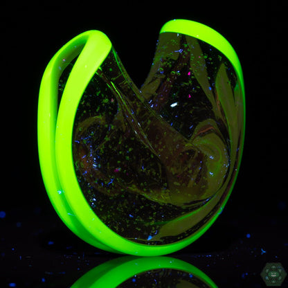 Handmade Dux Glass Opal Pendant – Elegant and unique glass fortune cookie pendant with a shimmering opal finish, great for gifting or collecting.