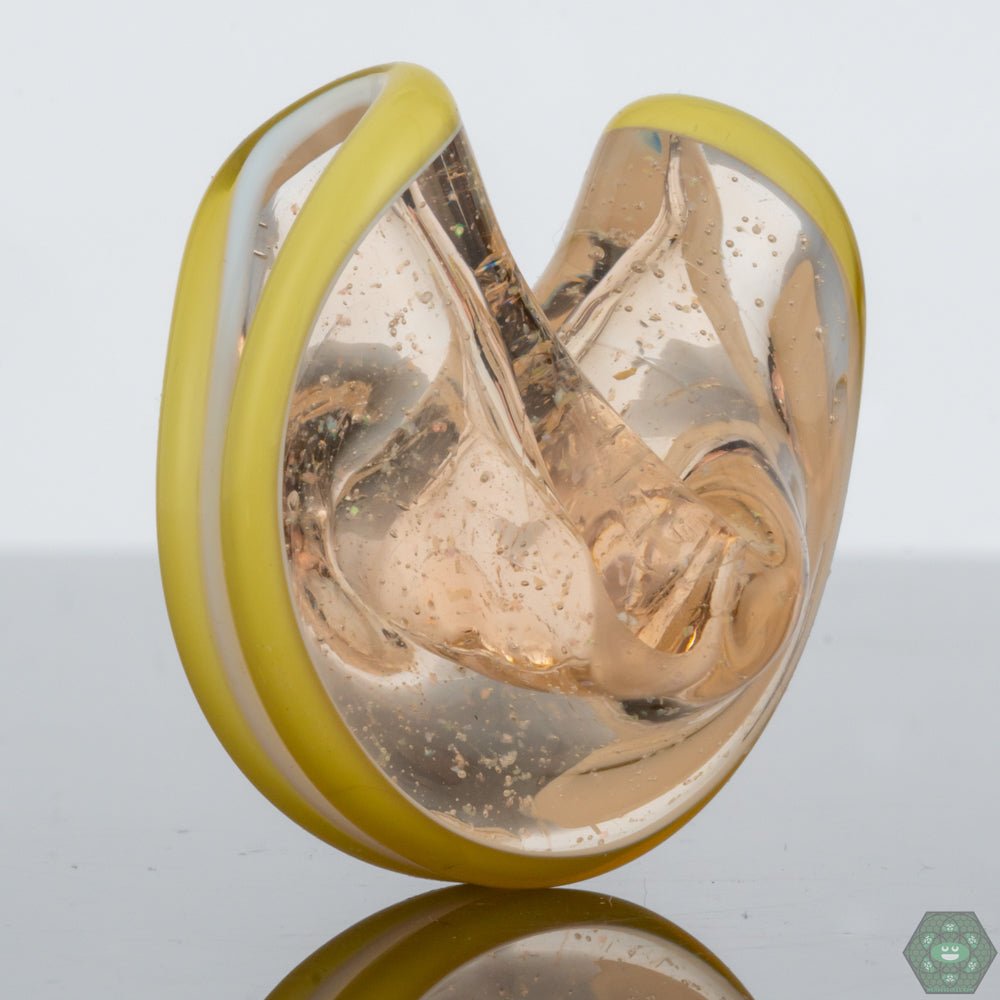 Opal Tech Fortune Cookie Pendant by Dux Glass – A mesmerizing glass pendant with a radiant opal effect, perfect for collectors and jewelry enthusiasts.