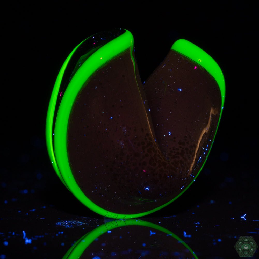 Dux Glass Artisan Tan Pendant – Elegant and distinctive glass fortune cookie pendant, perfect for enhancing any jewelry collection.