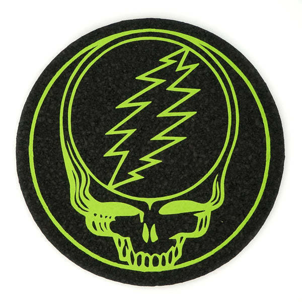 East Coasters Steal Your Face Coaster 5", durable, non-slip dab coaster, provides a compact, non-slip surface with a Grateful Dead design, ideal for small rigs, heat-resistant, perfect for those who appreciate functional, artistic dab accessories.