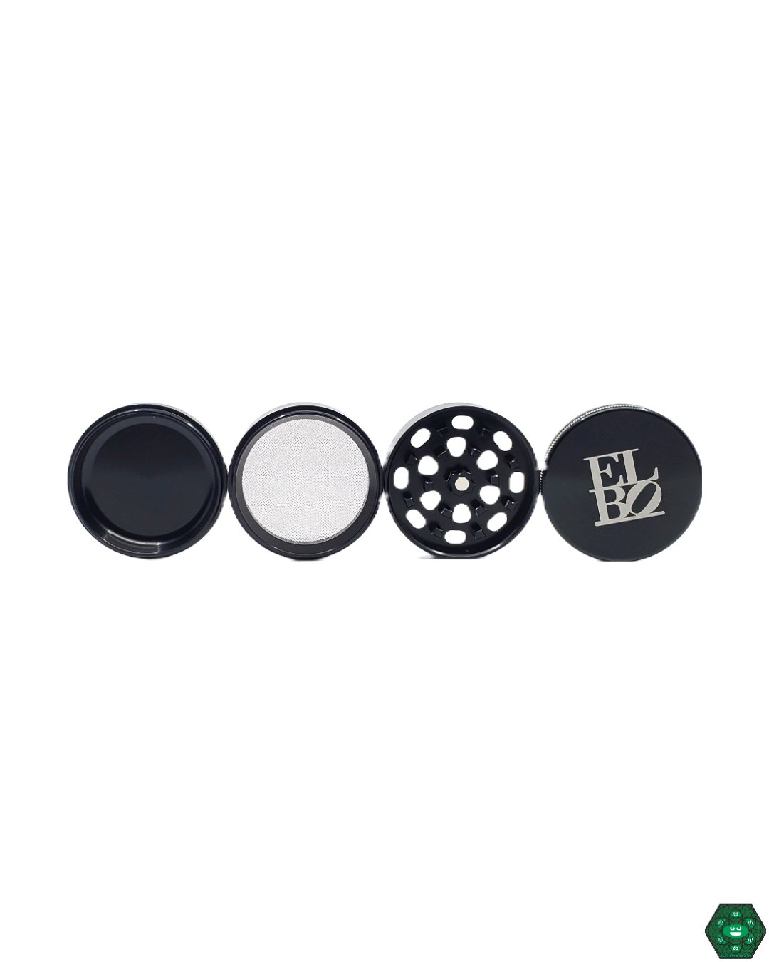 Close-up of Elbo Medium Grinder, showcasing its high-quality construction and 4-stage system for efficient grinding every time.