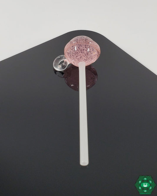 Emperial Glass Lollipop Pendant, a unique wearable art piece with intricate glasswork, lightweight yet durable for daily wear.