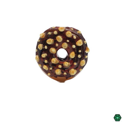 Empire Glassworks Chocolate Donut Spoon, a fun and functional glass pipe featuring a playful chocolate donut design, available at Headdy Glass.