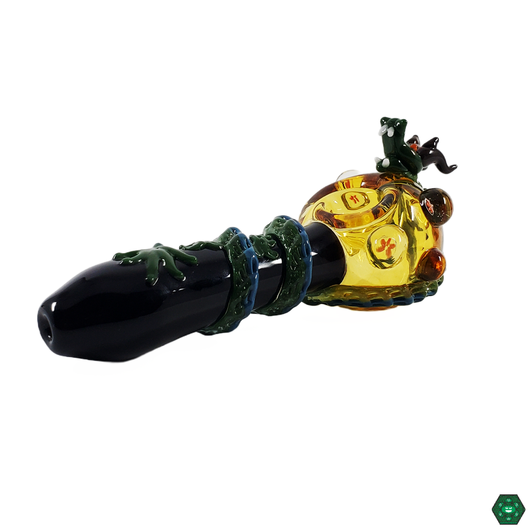 Empire Glassworks Dragon Sphere Spoon (Large), designed with intricate dragon details for collectors and daily use, offering smooth and flavorful hits.