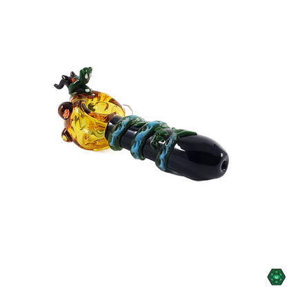 Empire Glassworks Dragon Sphere Spoon (Mini), featuring a detailed dragon design, compact 4.25-inch size, and smooth airflow for a balanced and enjoyable smoking experience.