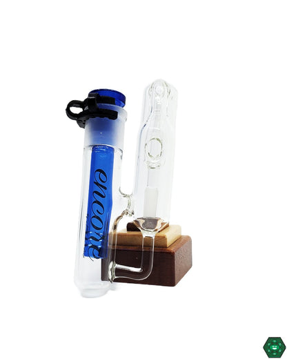 Encore Glass Dual Chamber Ash Catcher (14mm 90°), designed for enhanced filtration and smooth hits while keeping your rig clean.


