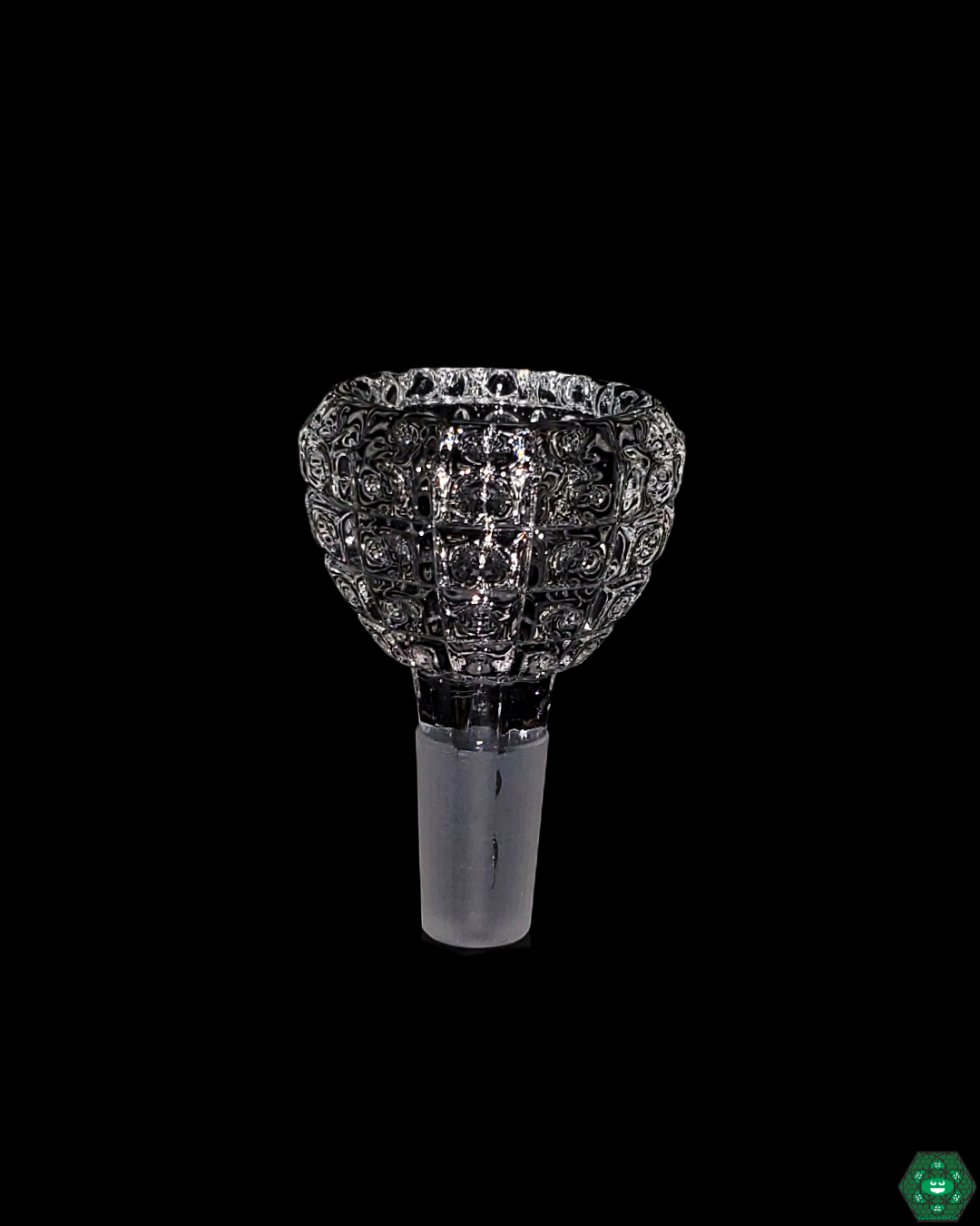 Engraved Quartz Slide, a premium heat-resistant glass bowl featuring stylish engravings for an even-burning experience.